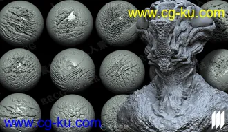 60组异形怪物皮肤表面雕刻细节Alpha纹理合集的图片1