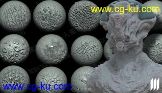 60组异形怪物皮肤表面雕刻细节Alpha纹理合集的图片3