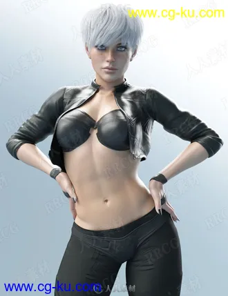 未来主义科幻时尚干练女性夹克服饰套装3D模型合集的图片2