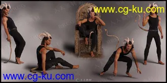 魔幻男性角色人物顽皮搞怪姿势3D模型合集的图片1