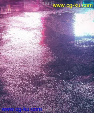 20组雨后潮湿反光地面无缝8K高清贴图合集的图片2