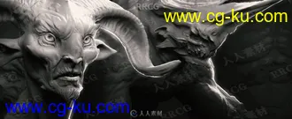 15组怪物基础网格Zbrush 3D模型与170组Zbrush笔刷合集的图片1