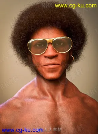 70年代摇滚风格人物发型和服装3D模型合集的图片1
