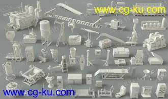 49组工厂厂房施工机器设备高质量3D模型合集的图片2