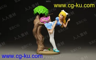 爱丽丝梦游仙境人物角色3D打印模型的图片2