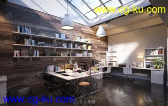 32组高质量办公桌书桌学习桌陈设等相关3D模型合集 Evermotion Archmodels第185季的图片2