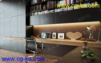 32组高质量办公桌书桌学习桌陈设等相关3D模型合集 Evermotion Archmodels第185季的图片3