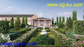 98组高质量绿篱花园栅栏观赏装饰性景观植物3D模型合集的图片1