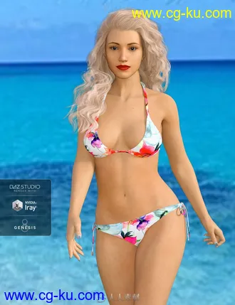 女性性感比基尼泳装服饰套装3D模型合集的图片1