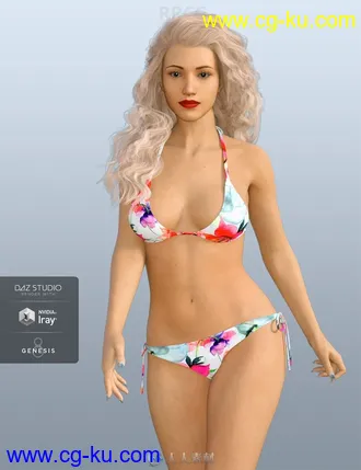 女性性感比基尼泳装服饰套装3D模型合集的图片3