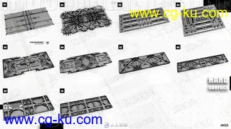 70组科幻机械墙壁硬表面3D模型合集的图片2