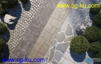 24组路面人行道地面8K高清无缝纹理贴图的图片3