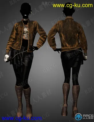 野性歌手秋冬混搭演出服服饰套装3D模型合集的图片2