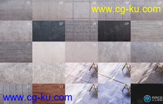 24组8K混凝土墙壁地面PRB无缝纹理贴图合集的图片2