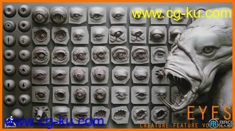 43组概念生物眼睛眼球Zbrush IMM VDM雕刻3D模型合集的图片3