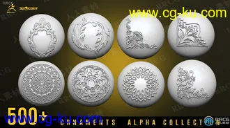 500组高级装饰窗饰吊顶花纹3Dcaot和Zbrush雕刻3D模型的图片2