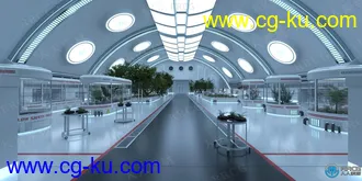 5种室内科幻植物园灯光渲染效果3D模型合集的图片3