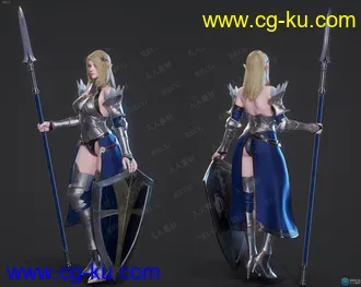 精灵圣骑士人物角色高质量游戏3D模型的图片3
