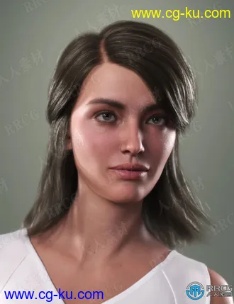 15种逼真发色三七分锁骨半马尾女性发型3D模型合集的图片1