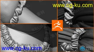 20组衣带布艺表面细节纹理ZBrush笔刷合集的图片3