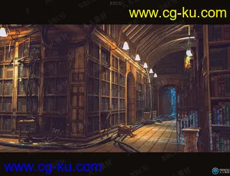 废弃老旧科幻研究设备图书馆场景环境3D模型合集的图片2
