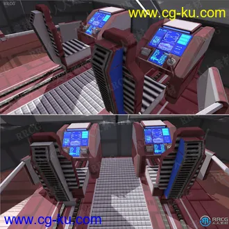 未来派科幻空间运输飞船3D模型的图片2