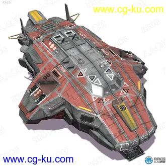 未来派科幻空间运输飞船3D模型的图片3