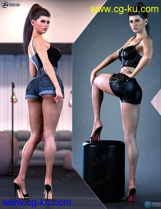 性感女模特腿部线条姿势3D模型合集的图片2