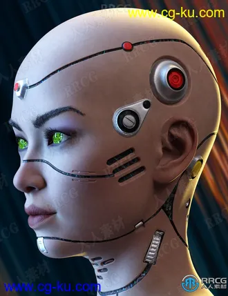 未来派机器人女性角色纹理3D模型合集的图片2