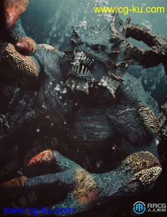 科幻海洋巨型怪兽角色3D模型合集的图片3