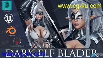 黑暗女精灵刺客游戏角色高质量3D模型完整版的图片2