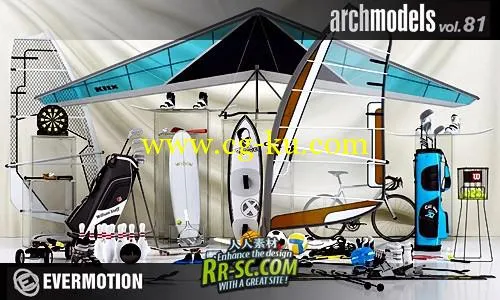 3D精品室外建筑装饰模型-体育用品 Evermotion ArchModels 81的图片1