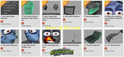 《Maya变形器高级训练教程》Digital-Tutors Maya Rigging Reference Library: Deformers的图片1