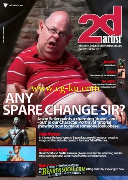 《2DArtist概念艺术设计杂志2011年10刊》2DArtist Issue 070 October 2011的图片1