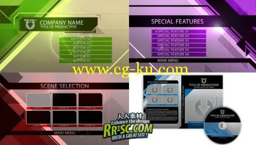 《DVD设计板式08 AE包装模板》Pro Motion Menu Kit 08 Corporate Edge的图片1