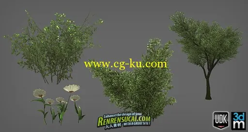 《UDK创建树叶树枝草地建模高级教程》3dMotive New Release Creating Foliage For UDK的图片3