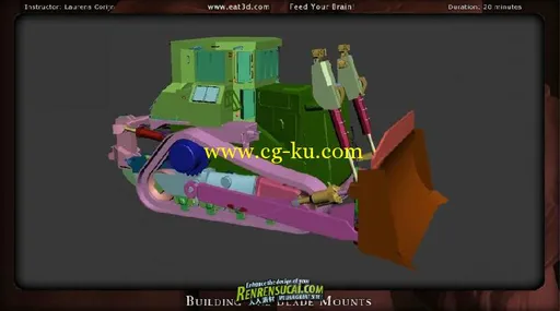 《3dsmax推土机建模教程第二辑》Eat 3D The Dozer Part 2 Low Poly Modeling UVing and Baking的图片10