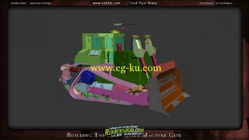《3dsmax推土机建模教程第二辑》Eat 3D The Dozer Part 2 Low Poly Modeling UVing and Baking的图片11