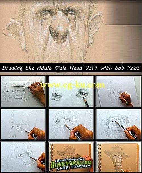 《成年男人头部人物素描教程第一辑》Gnomon Workshop Drawing the Adult Male Head Vol. 1 with Bob Ka的图片2