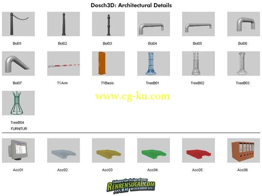《3D城市交通路牌模型贴图合辑》DOSCH Design 3d Architectural Details的图片3