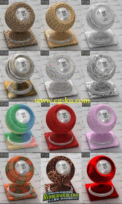 《VRay材质经典合辑》Platinum Collection VRay for 3Ds Max, Cinema4D, MentalRay的图片3