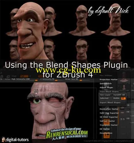 《Zbrush混合图形插件训练教程》Digital-Tutors : Using the Blend Shapes Plugin for ZBrush 4的图片1