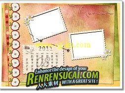 2011日历 PSD模板的图片1