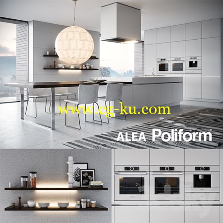 Kitchen Poliform Varenna Alea 3 (vray GGX, corona PBR)的图片1