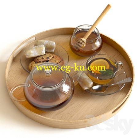 3dsmax 茶和蜂蜜3D模型的图片1