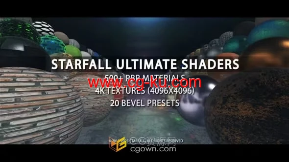 Starfall Ultimate 500多个材质和20种倒角预设E3D插件资源的图片1