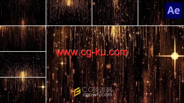闪亮光泽金色粒子雨豪华粒子背景动画-AE模板的图片1