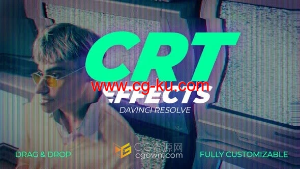 DR达芬奇模板-逼真RGB像素老式CRT电视屏幕复古录制效果的图片1