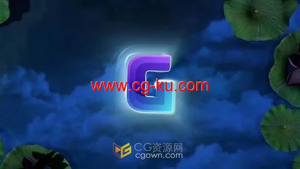 夜晚星空场景流星坠落标志动画-AE模板的图片1