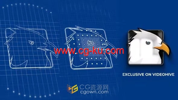 建筑工程公司网格素描草图品牌LOGO动画-AE模板的图片1